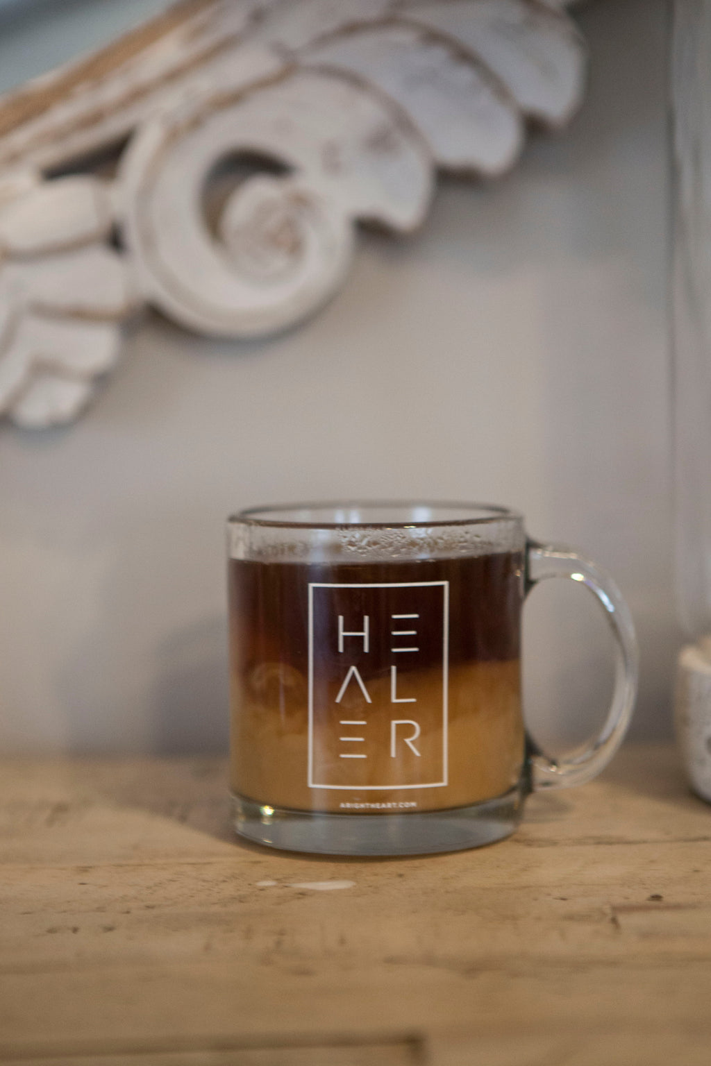 "Healer" Glass Coffee Mug