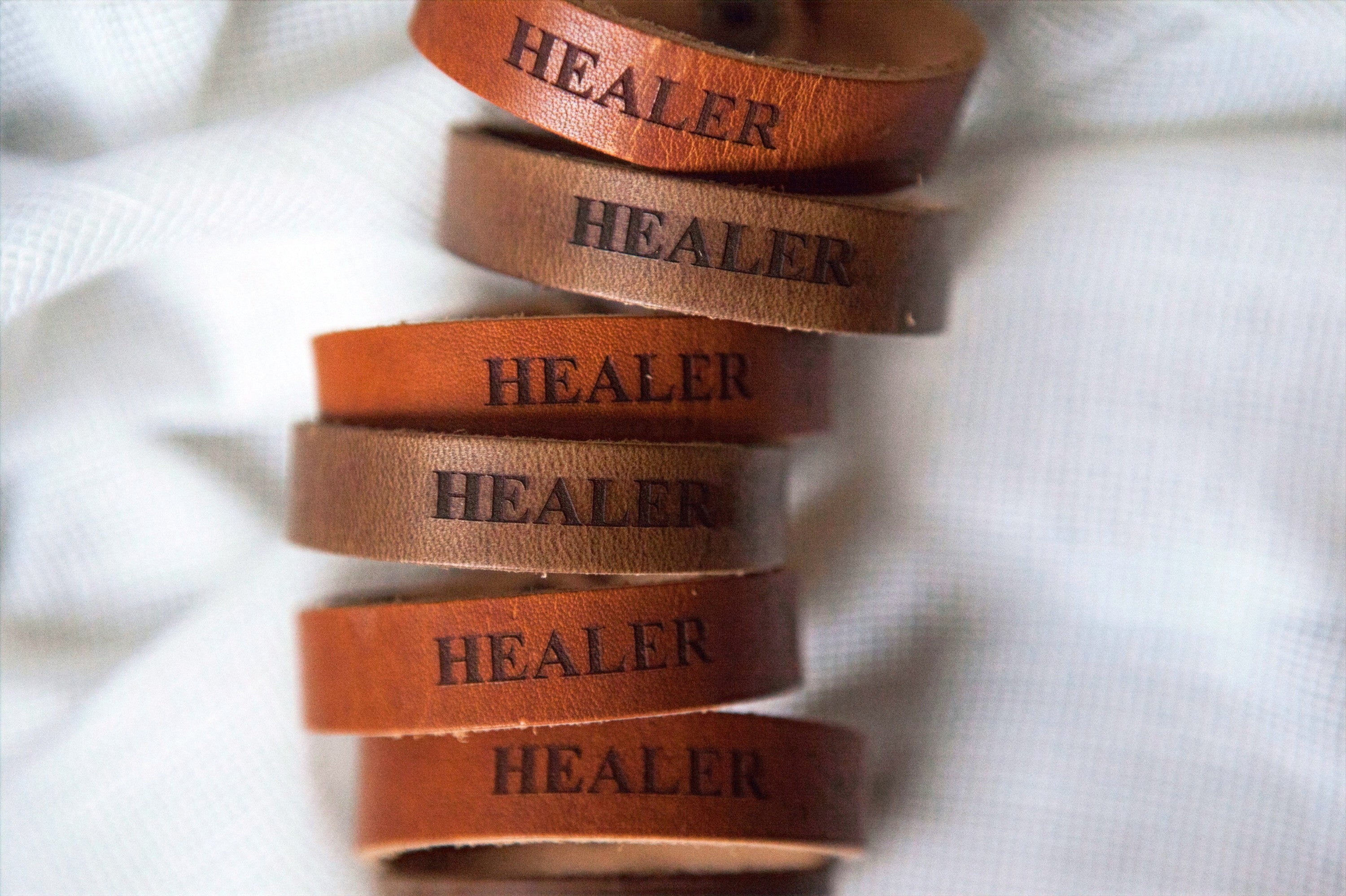 "Healer" Leather Wrist Band