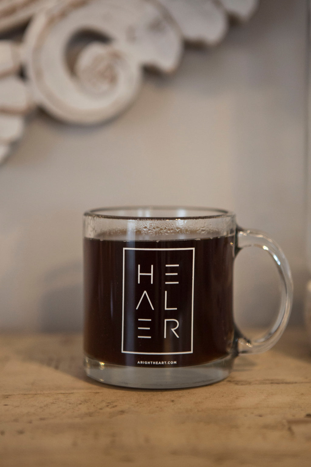 "Healer" Glass Coffee Mug
