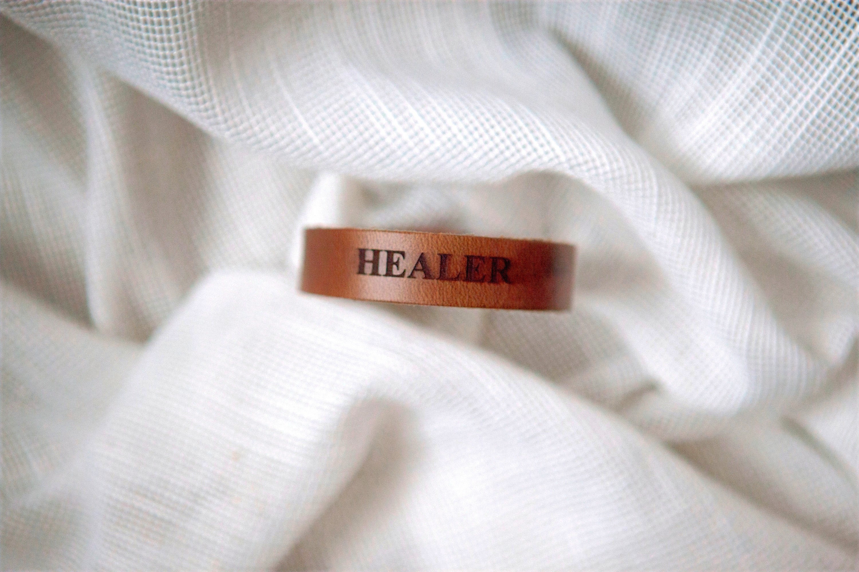 "Healer" Leather Wrist Band