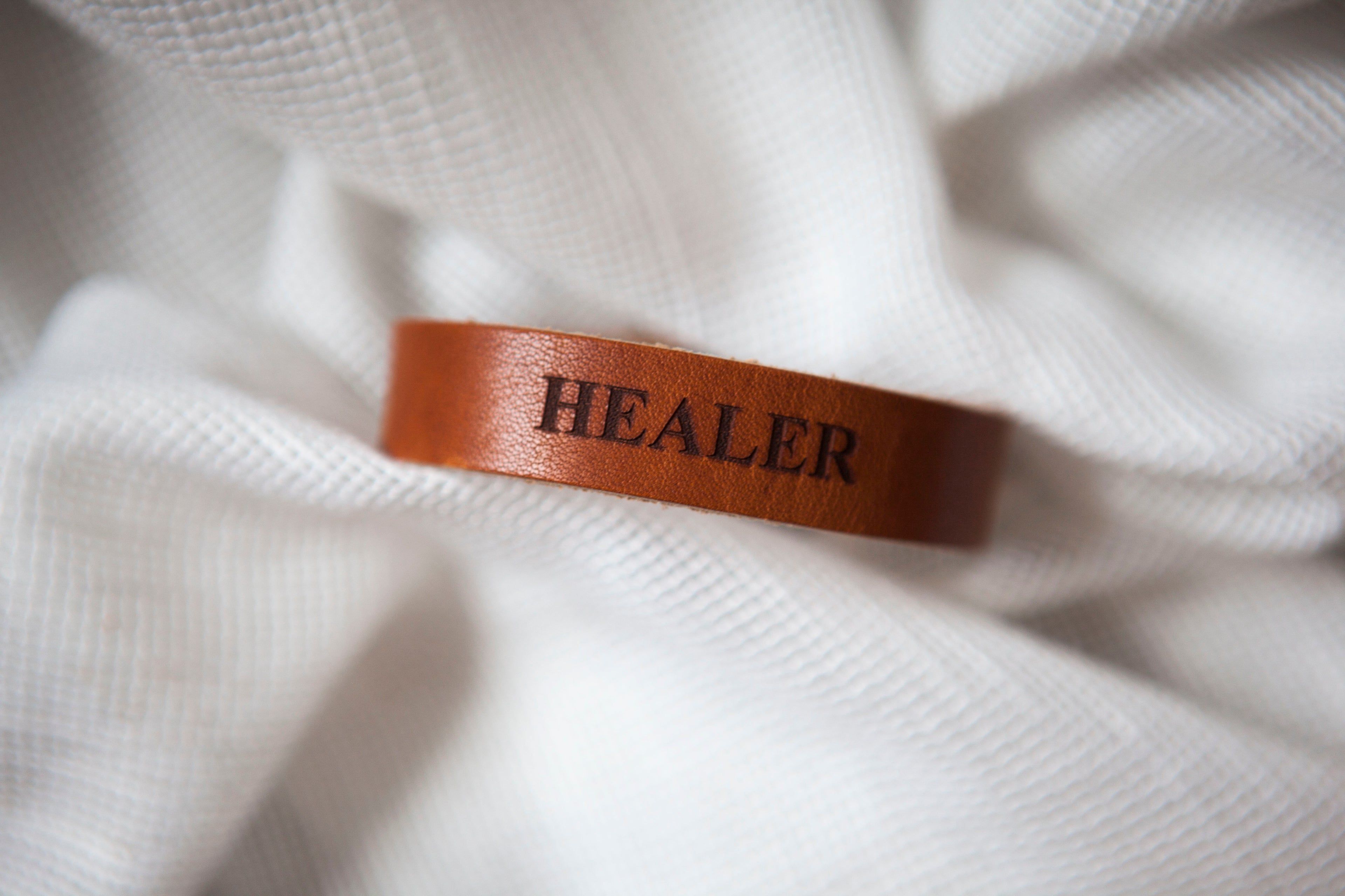 "Healer" Leather Wrist Band