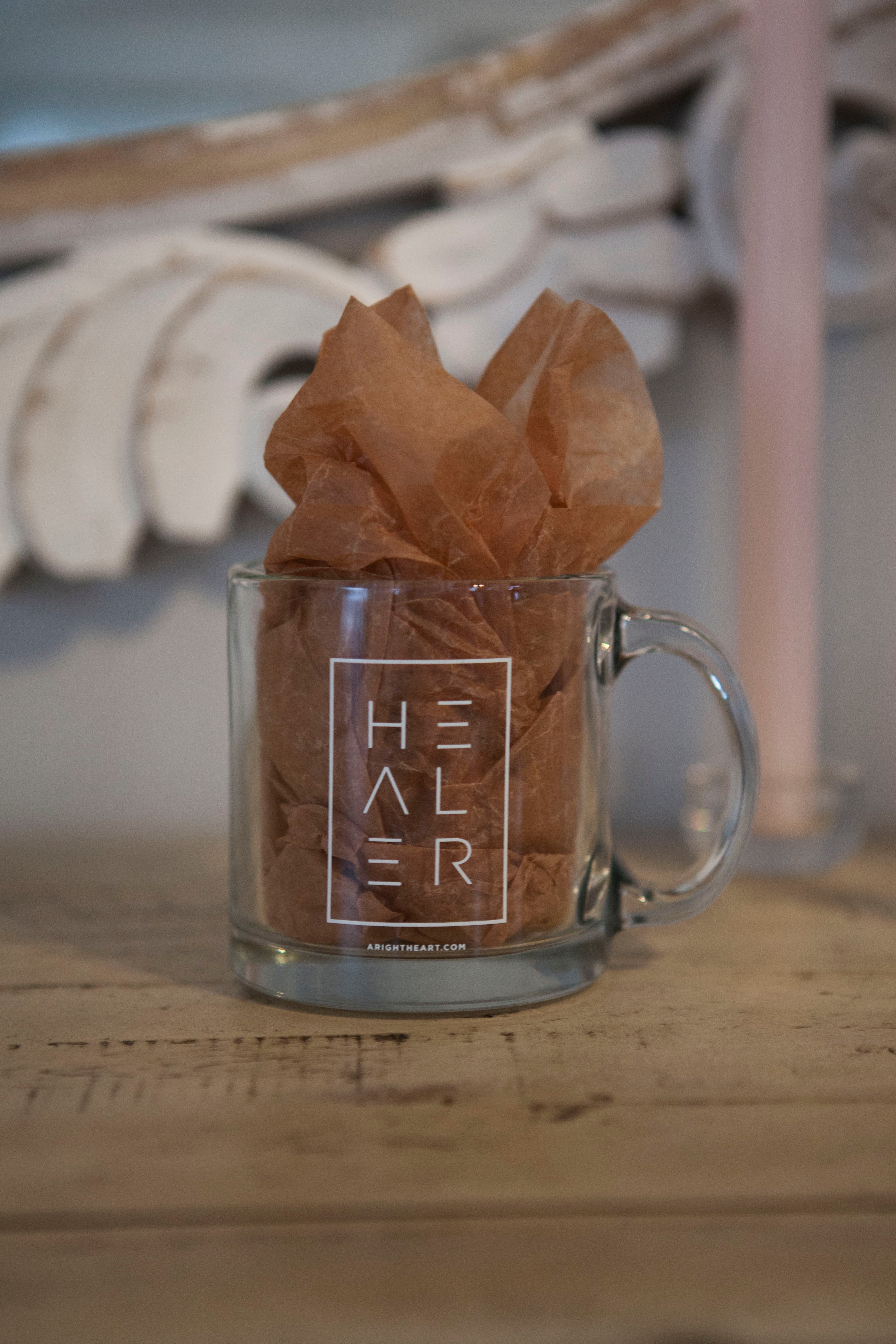 "Healer" Glass Coffee Mug