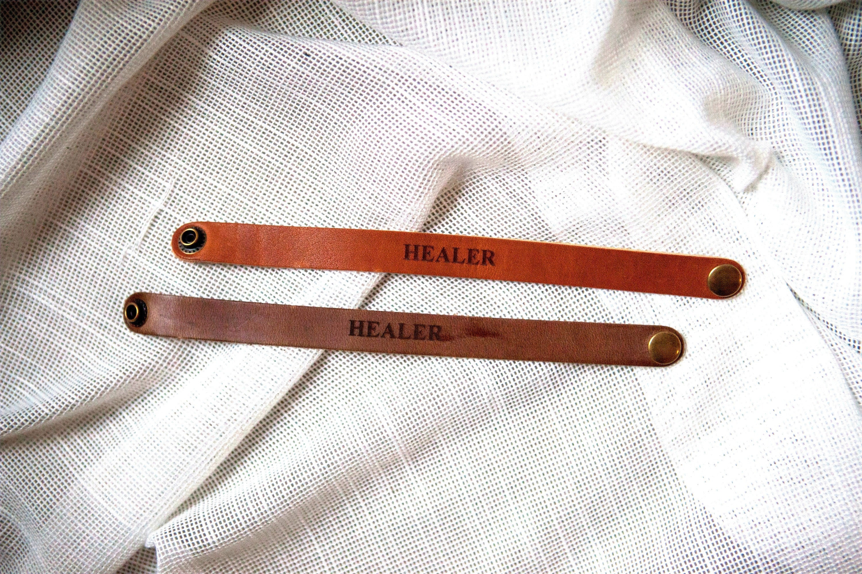 "Healer" Leather Wrist Band